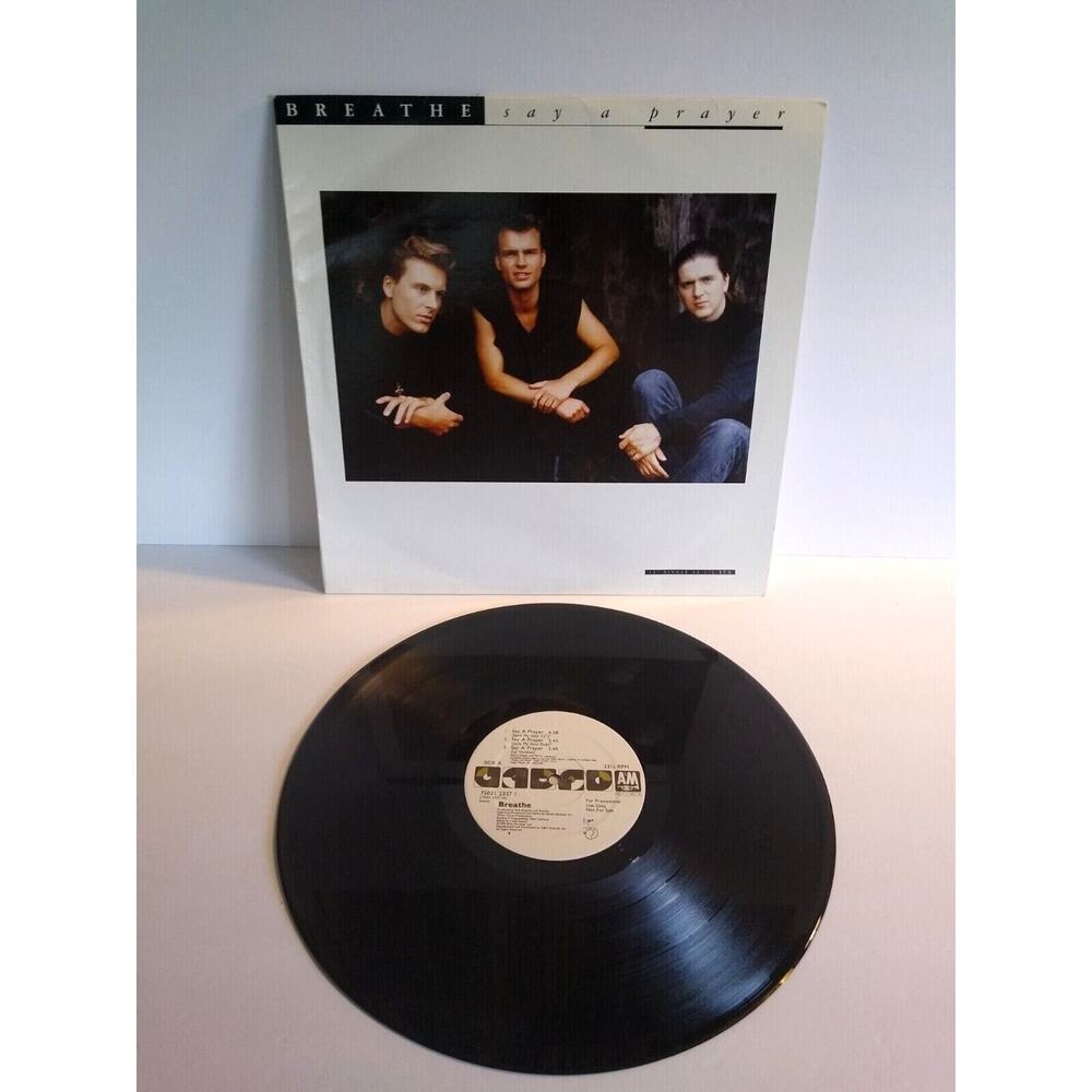 Breathe Say A Prayer Vinyl 12" Record Translucent Promo 1990 Synth-Pop Electro